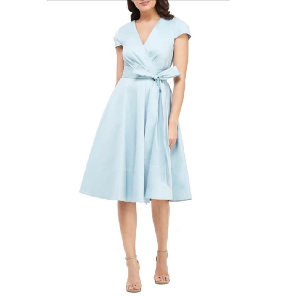 NWT Gal Meets Glam Allison Wrap Dress - Sea Breeze - 12 damaged sleeve.